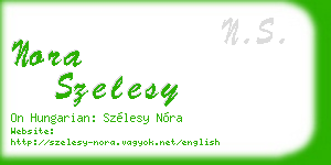 nora szelesy business card